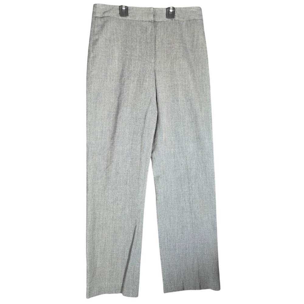 Rafaella Gray Micro Check Dress Pants Womens Size 6 Straight Leg High Rise 30x30